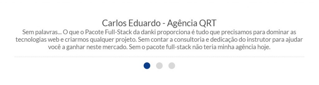 Depoimentos Sobre o Pacote Full Stack Danki Code