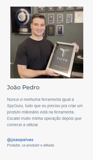 Depoimento de João Pedro sobre a Spy Guru.