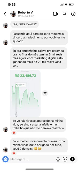 Resultados de alunos do Método Mapa Das Vendas Rápidas.