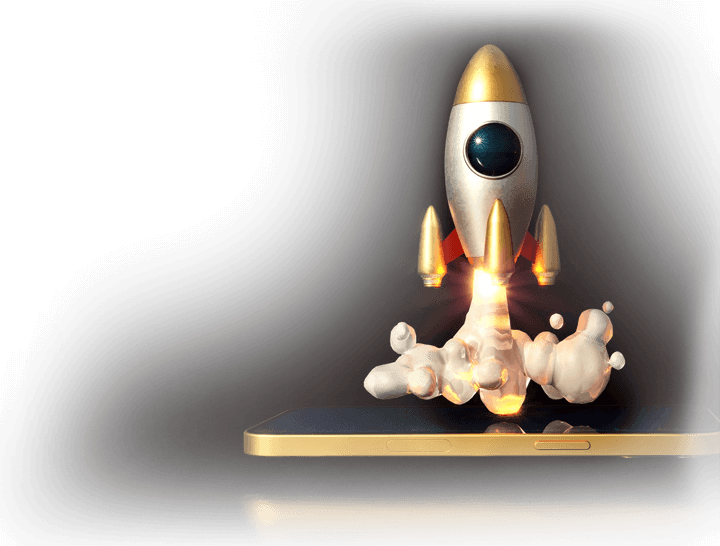 Imagem de foguete ilustrativo do Curso Vivendo de Vídeos Curtos.