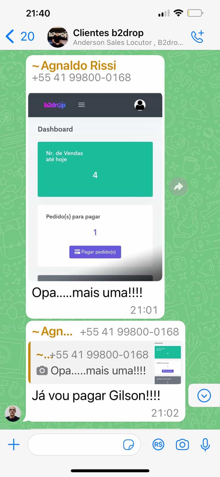 Depoimentos do B2drop.