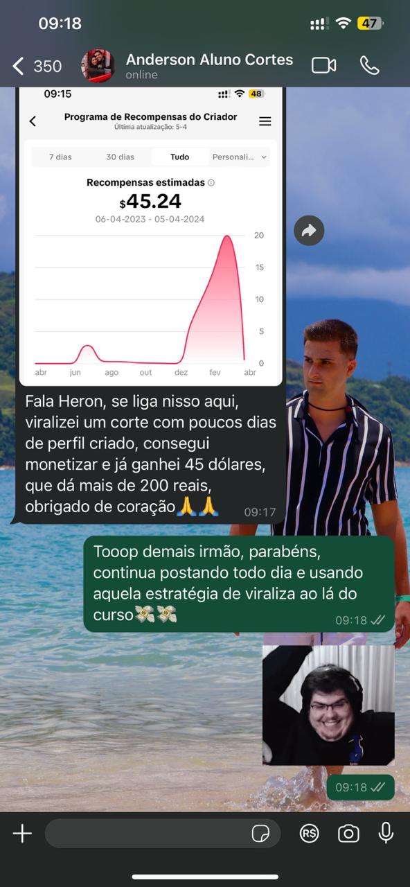 Depoimentos de alunos do Cortes Virais Lucrativos.