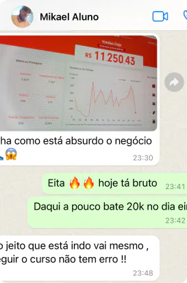 Relatos e resultados de alunos Curso Shopee 5 Estrelas.