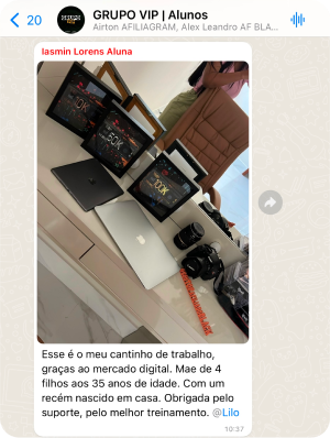 Resultados de alunos do Curso A Nova Profissão.