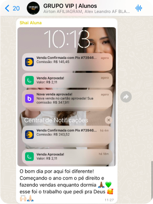 Resultados de alunos do Curso A Nova Profissão.
