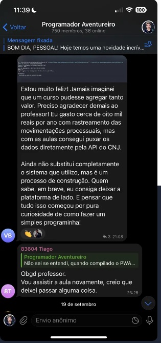 Resultados de alunos do Flet 360.