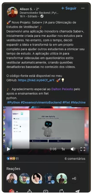 Resultados de alunos do Flet 360.