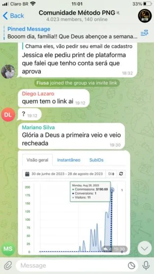 Método PNG depoimentos.